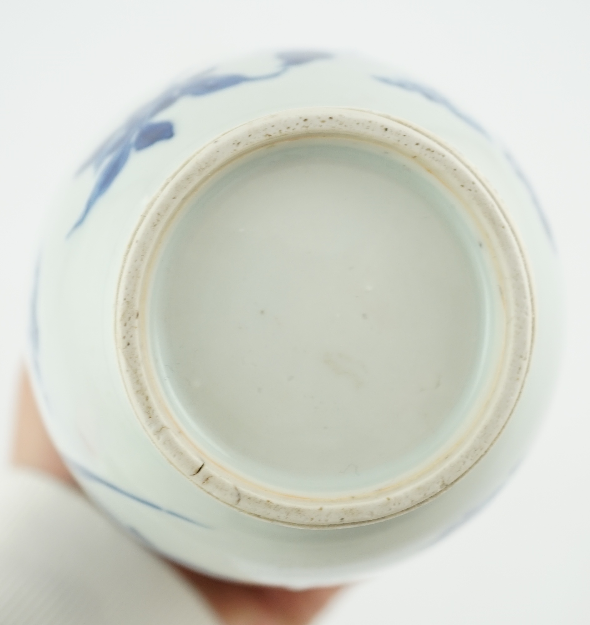 A Chinese Transitional blue and white jar, c.1640